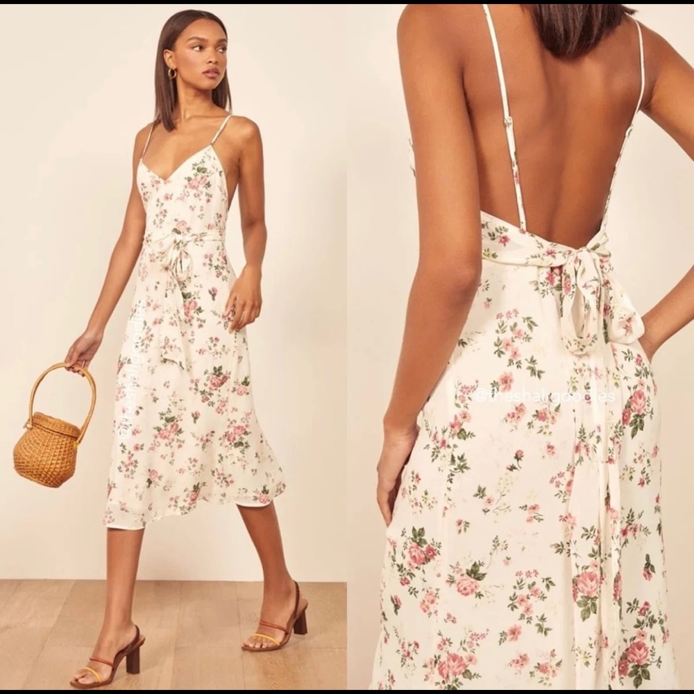 Reformation Dietrich Flourish Dress Size 12 - Picture 7 of 8